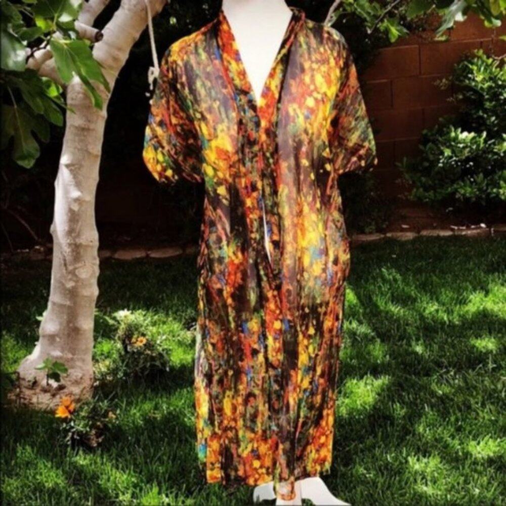 Floral Coverup Duster Kimono NWT